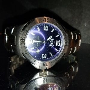 BURN Blue Faced Stainless Men's Wristwatch